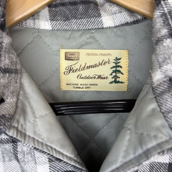 Vintage Sears Fieldmaster Outdoor Wear Perma-Prest Flannel Quilted Jacket M - Picture 4 of 8